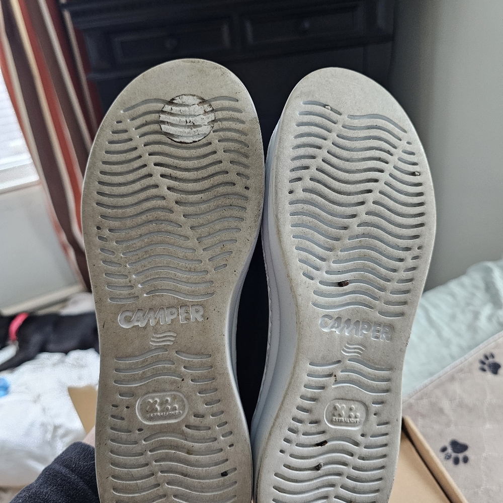 Camper Black Leather Lace-Up Sneakers with White Soles - Picture 12 of 14